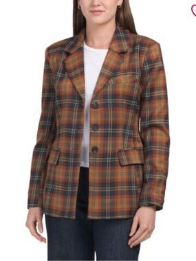 NWT Avec Les Filles size xS plaid blazer